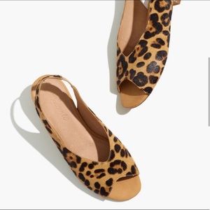 Madewell Peep-Toe Slingback Sandal in Calf Hair